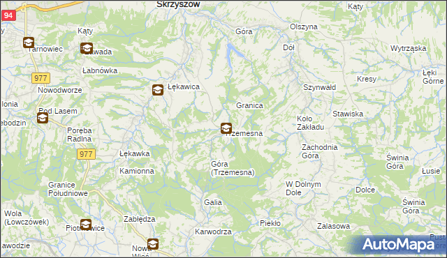 mapa Trzemesna, Trzemesna na mapie Targeo