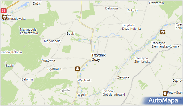 mapa Trzydnik Duży, Trzydnik Duży na mapie Targeo