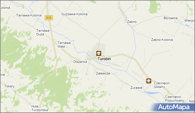 mapa Turobin, Turobin na mapie Targeo