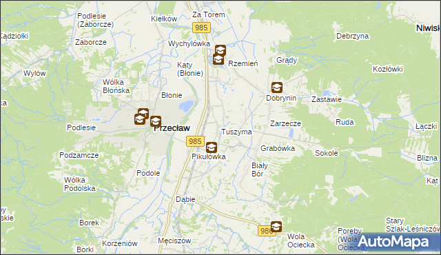 mapa Tuszyma, Tuszyma na mapie Targeo