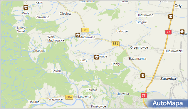 mapa Ujkowice, Ujkowice na mapie Targeo