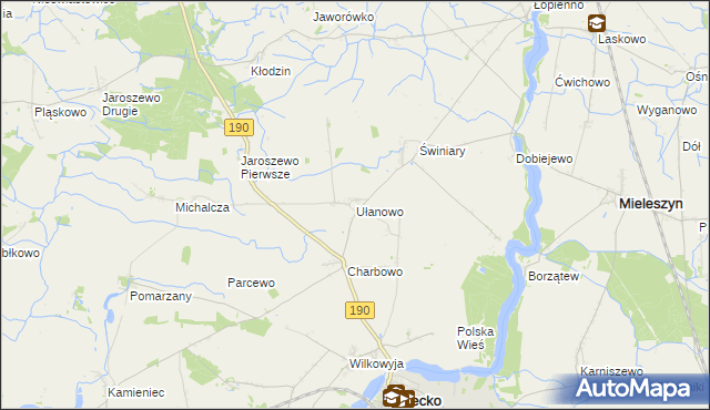 mapa Ułanowo, Ułanowo na mapie Targeo