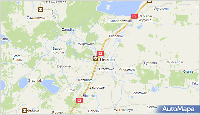 mapa Urszulin powiat włodawski, Urszulin powiat włodawski na mapie Targeo