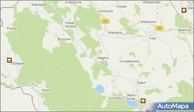 mapa Węgliny, Węgliny na mapie Targeo