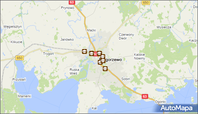 mapa Węgorzewo, Węgorzewo na mapie Targeo
