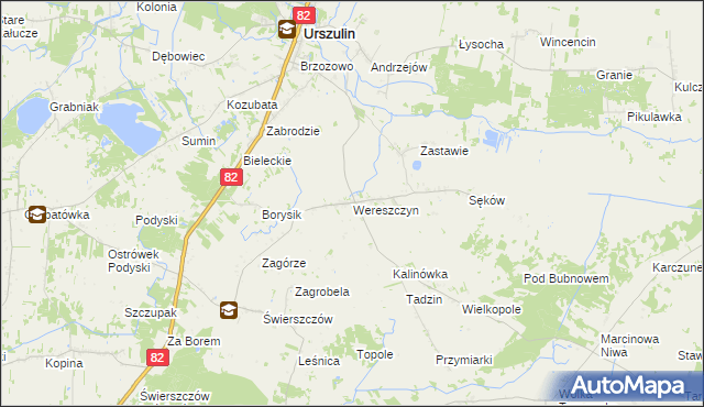mapa Wereszczyn, Wereszczyn na mapie Targeo