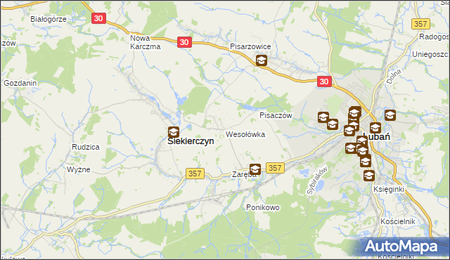 mapa Wesołówka gmina Siekierczyn, Wesołówka gmina Siekierczyn na mapie Targeo
