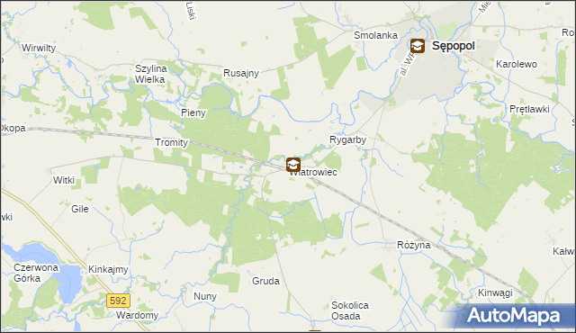 mapa Wiatrowiec gmina Sępopol, Wiatrowiec gmina Sępopol na mapie Targeo