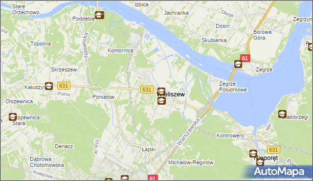 mapa Wieliszew, Wieliszew na mapie Targeo