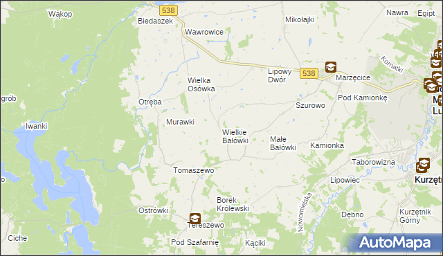 mapa Wielkie Bałówki, Wielkie Bałówki na mapie Targeo