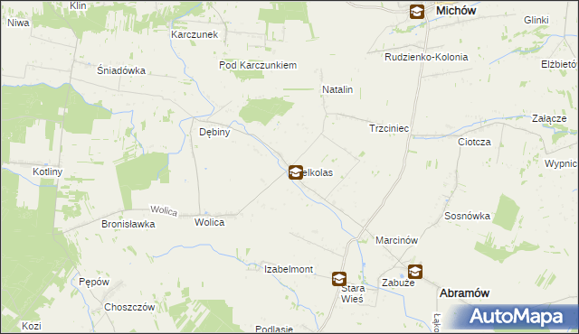 mapa Wielkolas, Wielkolas na mapie Targeo