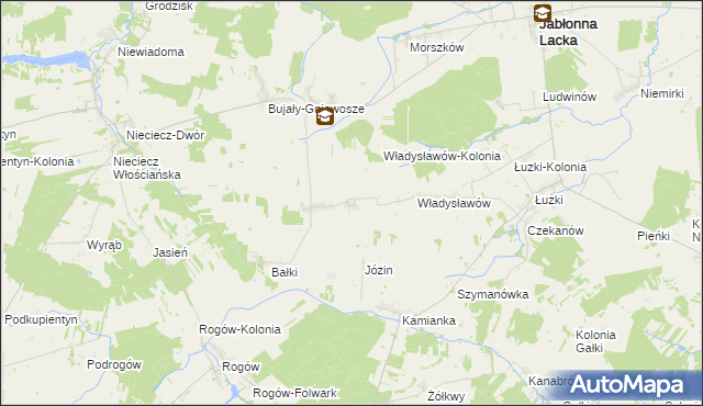 mapa Wierzbice-Guzy, Wierzbice-Guzy na mapie Targeo