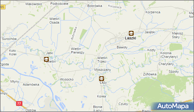 mapa Wietlin Trzeci, Wietlin Trzeci na mapie Targeo