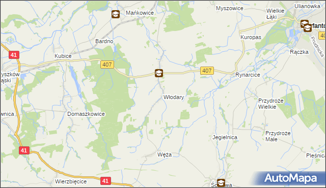 mapa Włodary, Włodary na mapie Targeo