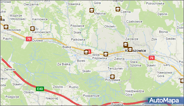 mapa Wola Filipowska, Wola Filipowska na mapie Targeo