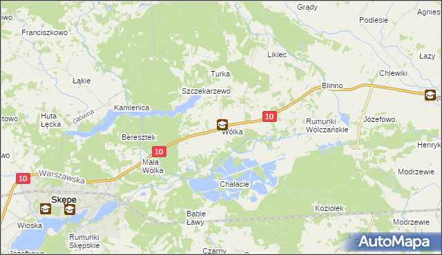 mapa Wólka gmina Skępe, Wólka gmina Skępe na mapie Targeo