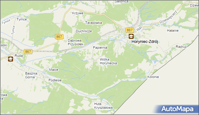 mapa Wólka Horyniecka, Wólka Horyniecka na mapie Targeo