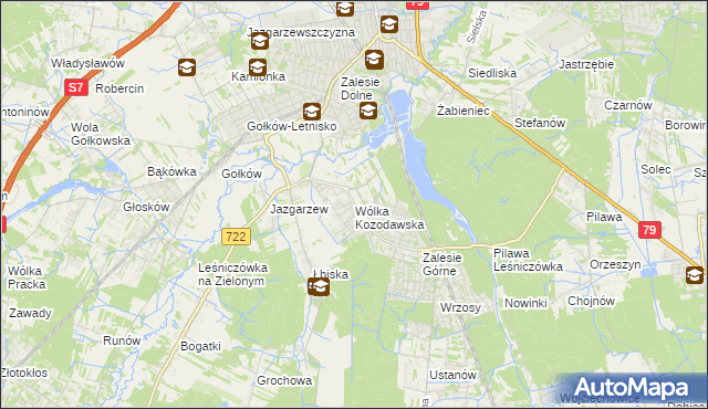 mapa Wólka Kozodawska, Wólka Kozodawska na mapie Targeo