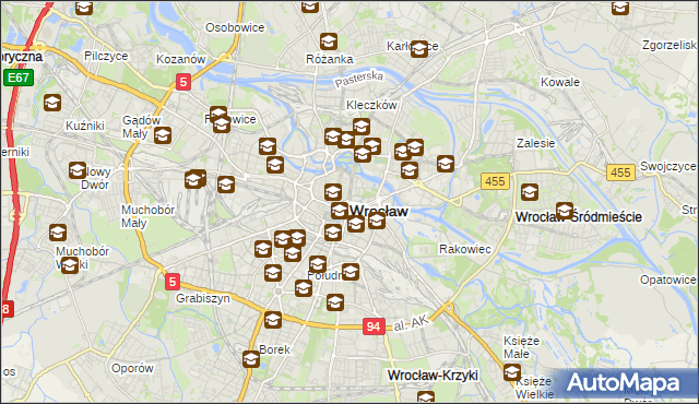 mapa Wrocławia, Wrocław na mapie Targeo