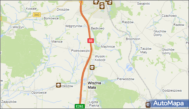 mapa Wysoki Kościół, Wysoki Kościół na mapie Targeo