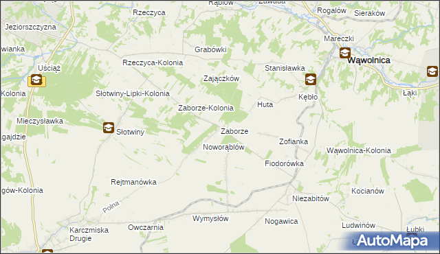 mapa Zaborze gmina Karczmiska, Zaborze gmina Karczmiska na mapie Targeo