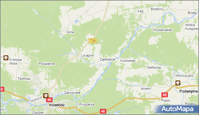 mapa Żądłowice, Żądłowice na mapie Targeo