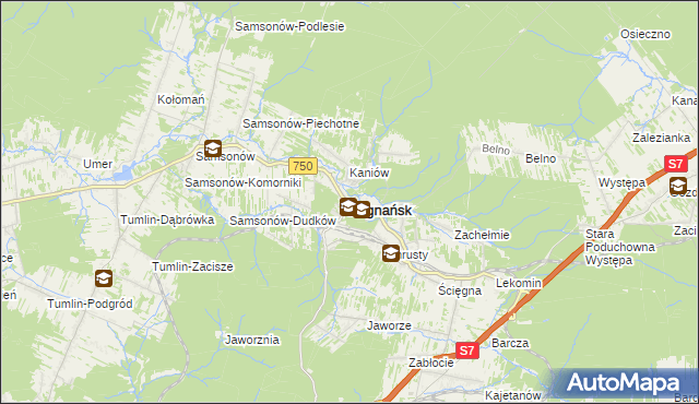 mapa Zagnańsk, Zagnańsk na mapie Targeo