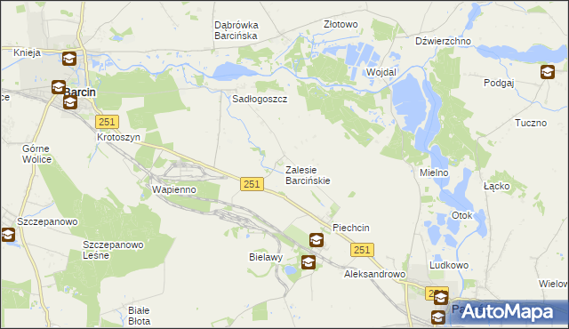 mapa Zalesie Barcińskie, Zalesie Barcińskie na mapie Targeo