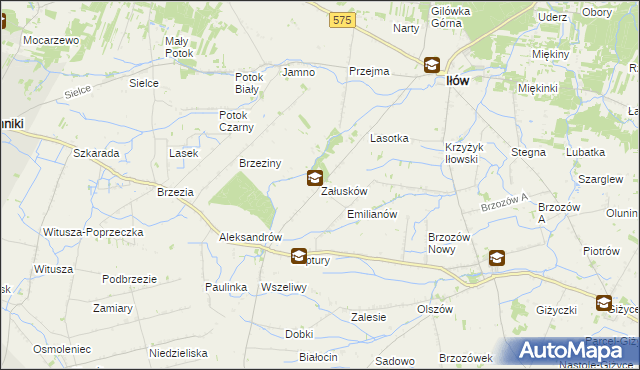 mapa Załusków, Załusków na mapie Targeo