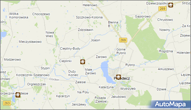 mapa Żarowo gmina Przedecz, Żarowo gmina Przedecz na mapie Targeo