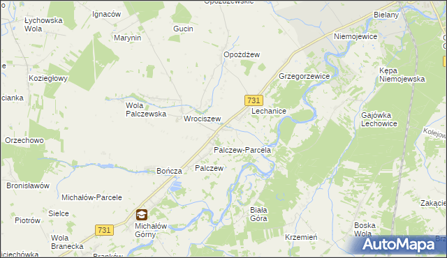 mapa Zastruże gmina Warka, Zastruże gmina Warka na mapie Targeo