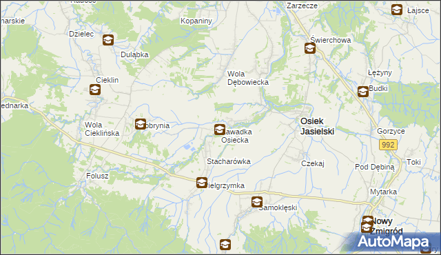 mapa Zawadka Osiecka, Zawadka Osiecka na mapie Targeo