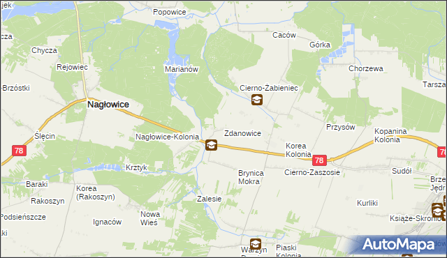 mapa Zdanowice, Zdanowice na mapie Targeo