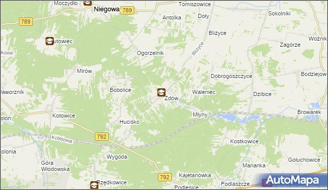 mapa Zdów, Zdów na mapie Targeo