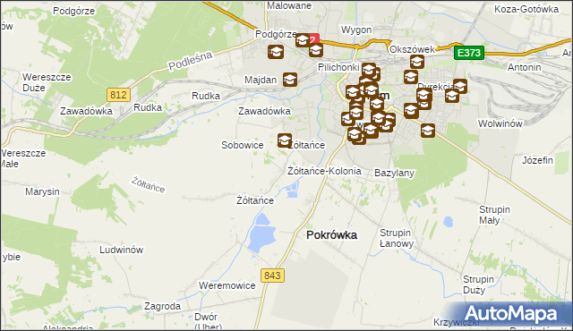 mapa Żółtańce-Kolonia, Żółtańce-Kolonia na mapie Targeo