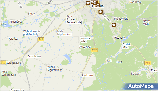 mapa Żółwiniec gmina Gostycyn, Żółwiniec gmina Gostycyn na mapie Targeo