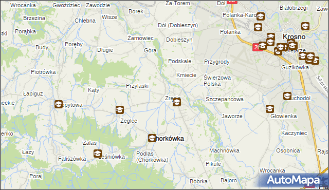 mapa Zręcin, Zręcin na mapie Targeo