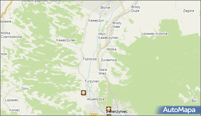 mapa Żurawnica, Żurawnica na mapie Targeo