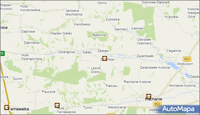 mapa Zwiartów, Zwiartów na mapie Targeo