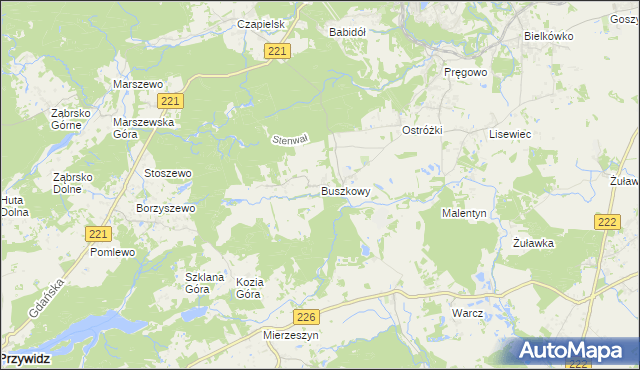 mapa Buszkowy, Buszkowy na mapie Targeo