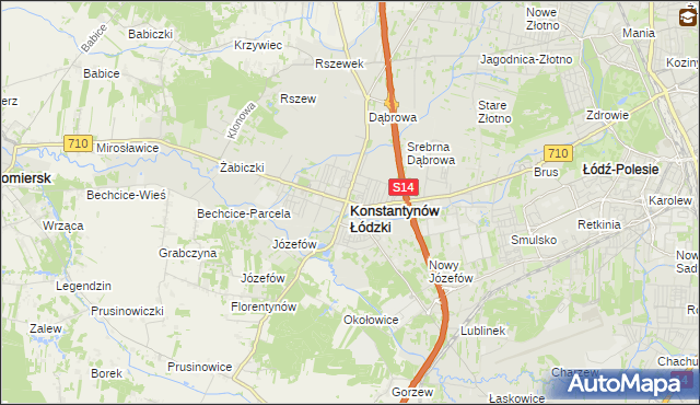 mapa Konstantynów Łódzki, Konstantynów Łódzki na mapie Targeo