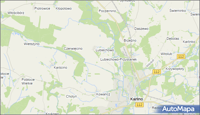 mapa Lubiechowo-Przystanek, Lubiechowo-Przystanek na mapie Targeo