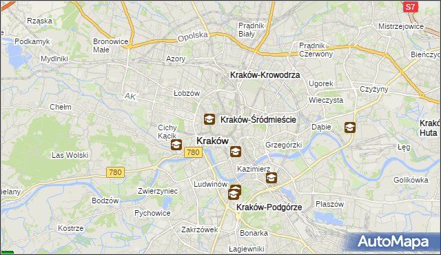 mapa Stare Miasto gmina Kraków, Stare Miasto gmina Kraków na mapie Targeo