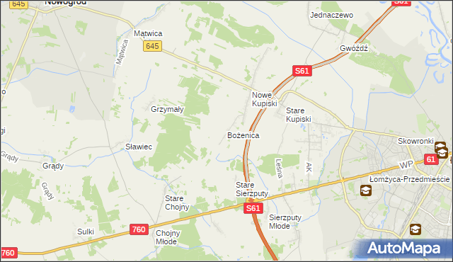 mapa Bożenica, Bożenica na mapie Targeo