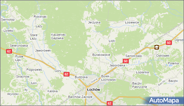 mapa Burakowskie, Burakowskie na mapie Targeo