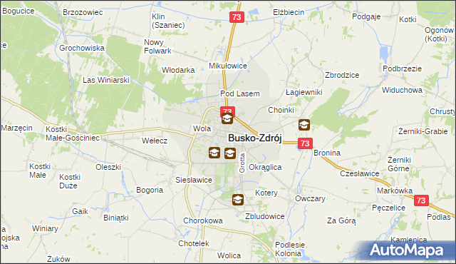 mapa Busko-Zdrój, Busko-Zdrój na mapie Targeo