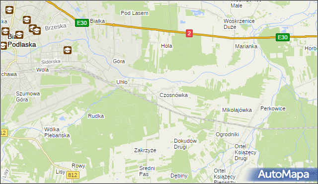 mapa Czosnówka, Czosnówka na mapie Targeo