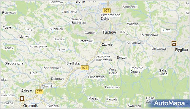 mapa Dąbrówka Tuchowska, Dąbrówka Tuchowska na mapie Targeo