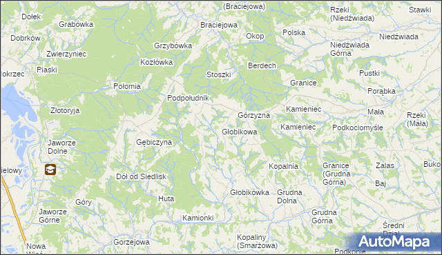 mapa Głobikowa, Głobikowa na mapie Targeo