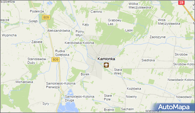 mapa Kamionka powiat lubartowski, Kamionka powiat lubartowski na mapie Targeo